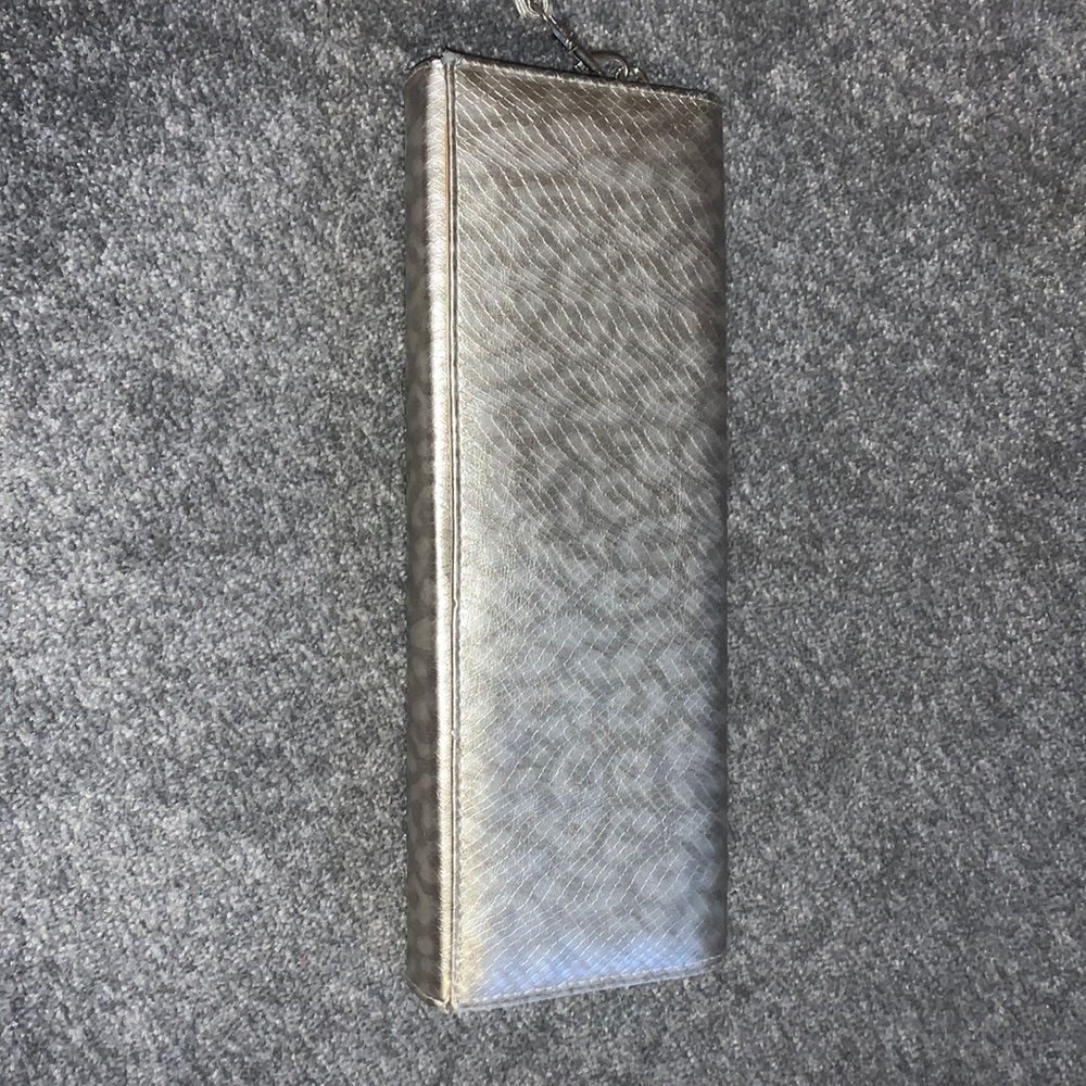 Long Grey Animal Print Clutch